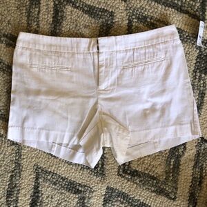 NWT Gap flat front  clean front White cotton canvas shorts size 8